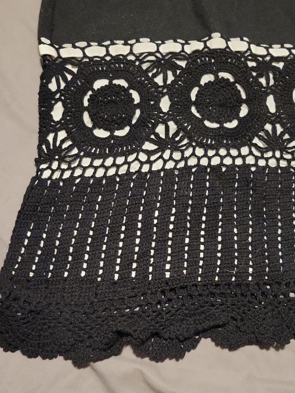 Vintage Victoria's Secret Black & White Tank Dress w/ crochet skirt - Picture 11 of 11